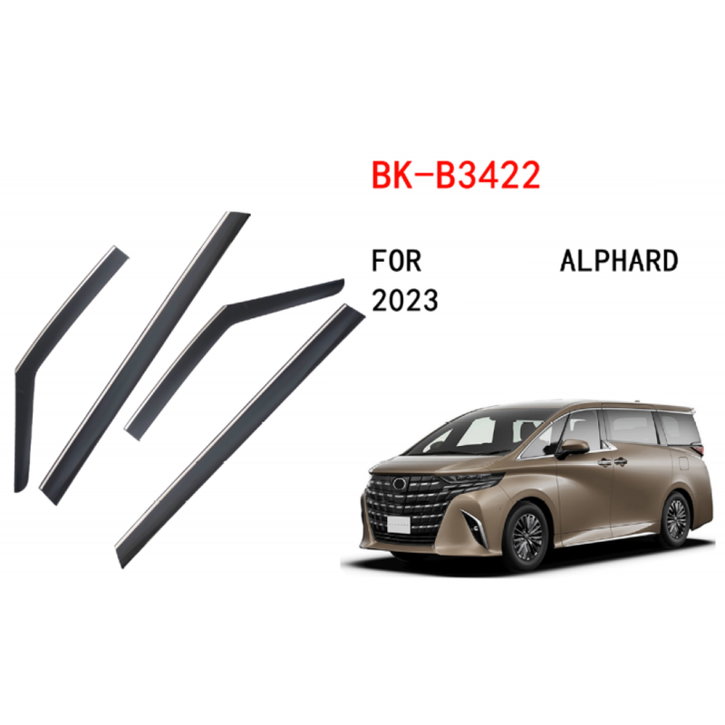 Car Craft Compatible With Toyota Alphard 2023+ Rain Shine Side Window Wind Deflectors Rain Sun Guard Door Visor Doorvisor Deflector Visor Shades Ventvisor Strip CC-7750 - CAR CRAFT INDIA