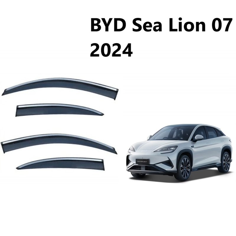 Car Craft Compatible With Byd Sea Lion 07 2024 Rain Shine Side Window Wind Deflectors Rain Sun Guard Door Visor Doorvisor Deflector Visor Shades Ventvisor Strip CC-7676 - CAR CRAFT INDIA
