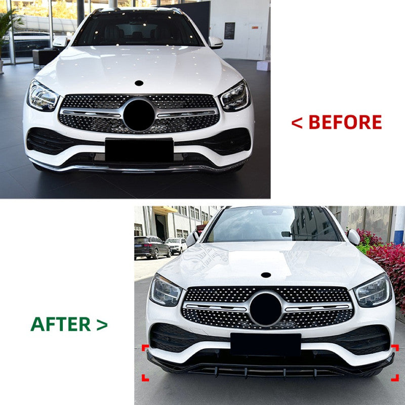 Car Craft Compatible With Mercedes Benz Glc W253 X253 C253 Lci 2020-2022 Amg Front Bumper Lip Splitter Diffuser Skirst Flag Canard Carbon Fiber Look Zst-452 Cf