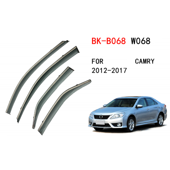 Car Craft Compatible With Toyota Camry 2012-2017 Rain Shine Side Window Wind Deflectors Rain Sun Guard Door Visor Doorvisor Deflector Visor Shades Ventvisor Strip CC-7763 - CAR CRAFT INDIA