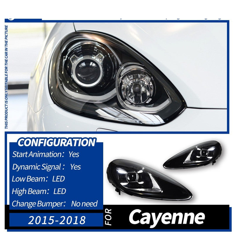 Car Craft Compatible With Porsche Cayenne 2015-2018 Car Front Upgraded Head Light Lamp Xenon Headlight Retrofit Upgrade Matrix Modified Led Drl Hid A