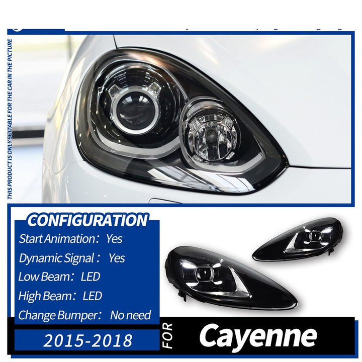 Car Craft Compatible With Porsche Cayenne 2015-2018 Car Front Upgraded Head Light Lamp Xenon Headlight Retrofit Upgrade Matrix Modified Led Drl Hid A