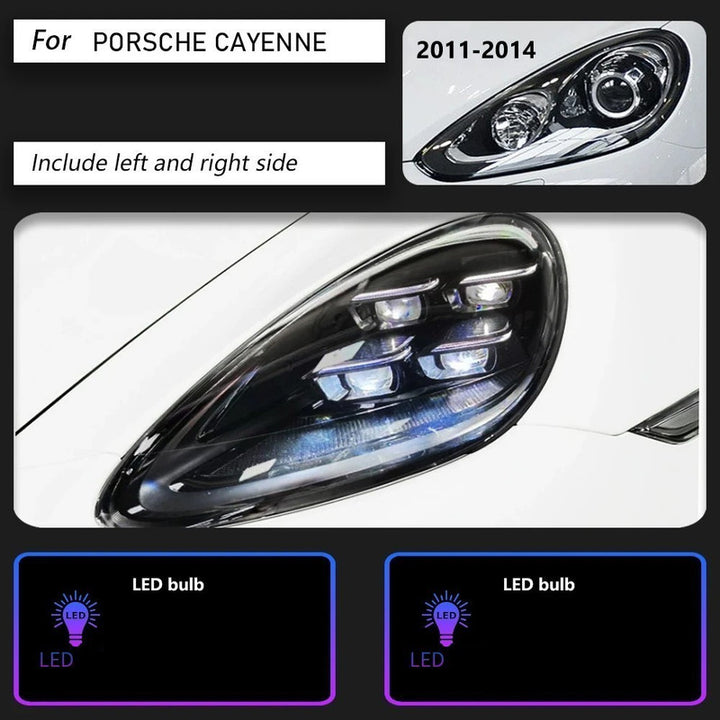 Car Craft Compatible With Porsche Cayenne 2011-2014 Car Front Upgraded Head Light Lamp Xenon Headlight Retrofit Upgrade Matrix Modified Led Drl Hid B
