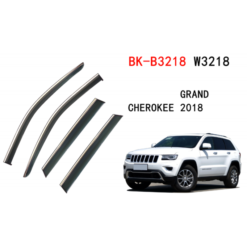 Car Craft Compatible With Jeep Cherokee 2018 Rain Shine Side Window Wind Deflectors Rain Sun Guard Door Visor Doorvisor Deflector Visor Shades Ventvisor Strip CC-7646 - CAR CRAFT INDIA