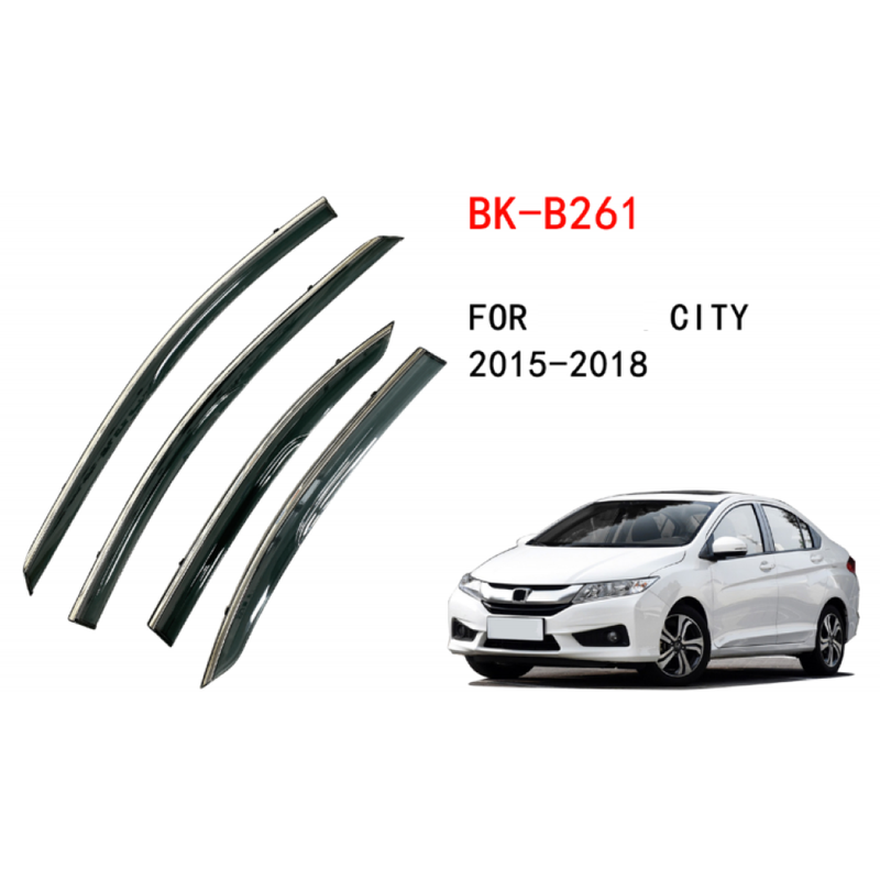 Car Craft Compatible With Honda City 2015-2018 Rain Shine Side Window Wind Deflectors Rain Sun Guard Door Visor Doorvisor Deflector Visor Shades Ventvisor Strip CC-7690 - CAR CRAFT INDIA