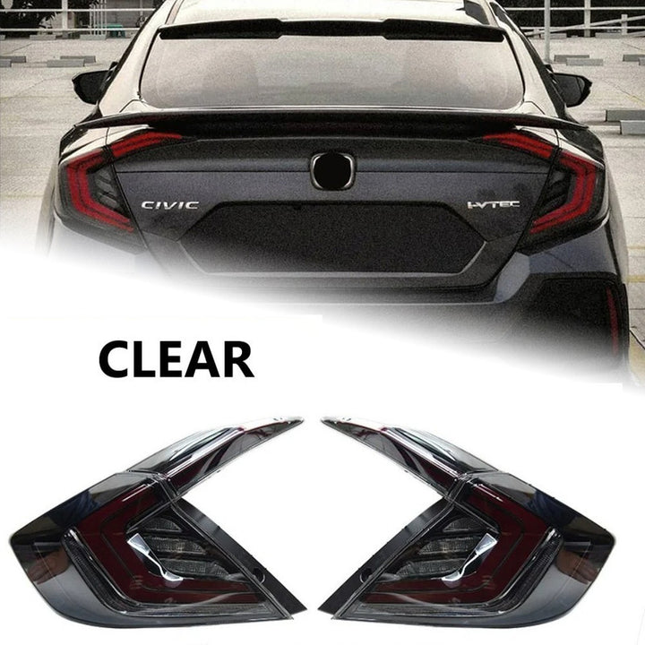 Car Craft Compatible With Honda Civic 10th Gen 2016-2020 Car Rear Upgraded Tail Light Lamp Xenon Taillight Retrofit Upgrade Modified Led Drl Hid B Clear