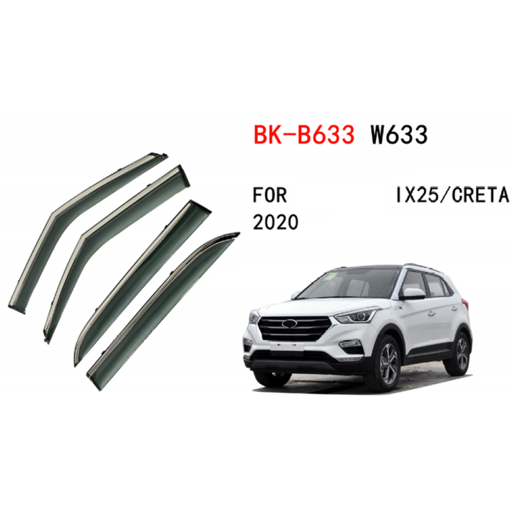 Car Craft Compatible With Hyundai Creta 2019+ Rain Shine Side Window Wind Deflectors Rain Sun Guard Door Visor Doorvisor Deflector Visor Shades Ventvisor Strip CC-7695 - CAR CRAFT INDIA