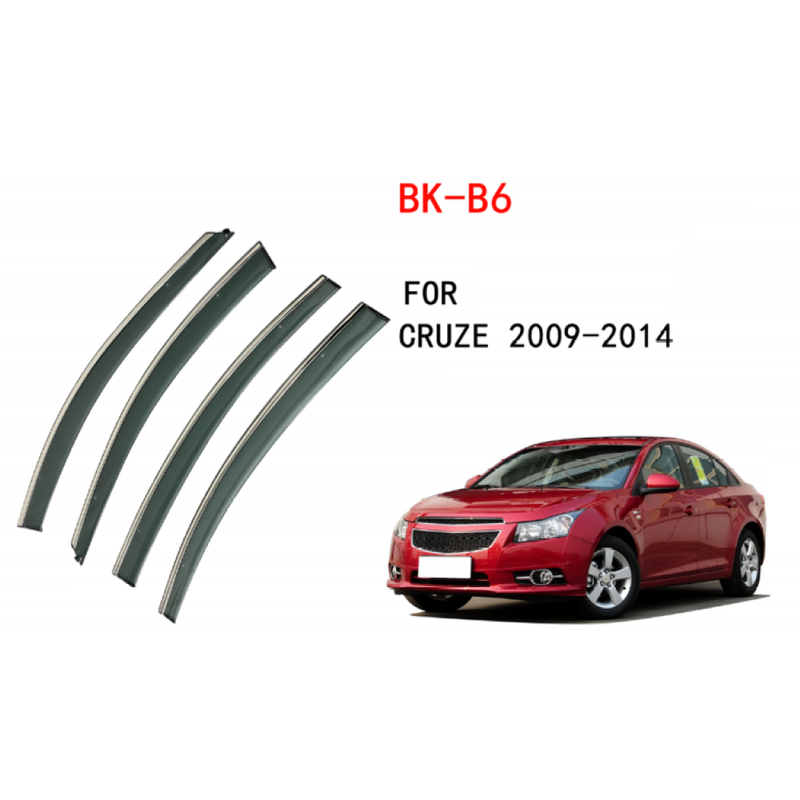 Car Craft Compatible With Chevrolet Cruze 2009+ Rain Shine Side Window Wind Deflectors Rain Sun Guard Door Visor Doorvisor Deflector Visor Shades Ventvisor Strip CC-7647 - CAR CRAFT INDIA