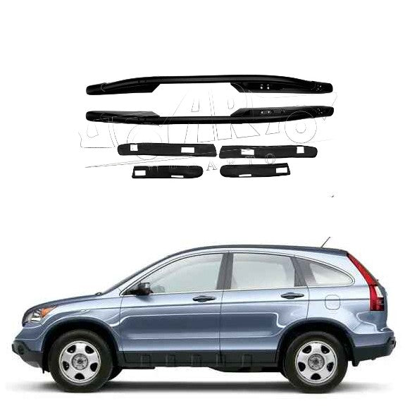 Car Craft Compatible With Honda Crv 2007-2011 Roof Rail Rack Bar Ar-hnda-0137 Bl Black Round Tube CC-8566 - CAR CRAFT INDIA