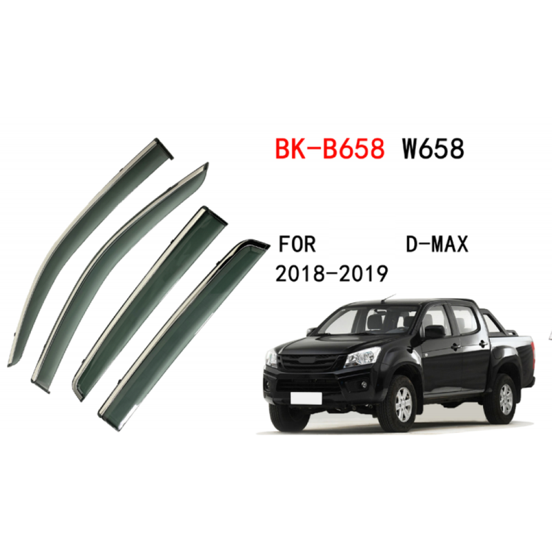 Car Craft Compatible With Isuzu D Max 2018+ Rain Shine Side Window Wind Deflectors Rain Sun Guard Door Visor Doorvisor Deflector Visor Shades Ventvisor Strip CC-7648 - CAR CRAFT INDIA
