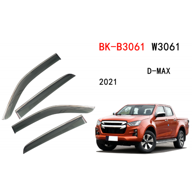 Car Craft Compatible With Isuzu D Max 2021+ Rain Shine Side Window Wind Deflectors Rain Sun Guard Door Visor Doorvisor Deflector Visor Shades Ventvisor Strip CC-7649 - CAR CRAFT INDIA