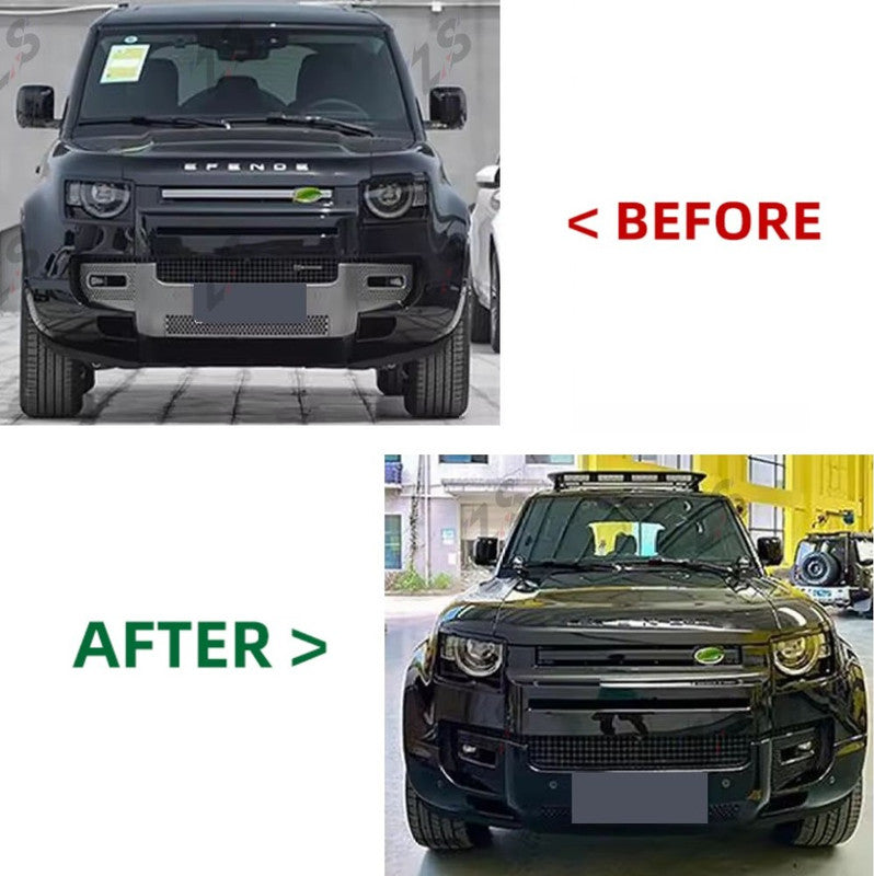 Car Craft Compatible With Range Land Rover Defender 90 110 130 L663 Lr129997 2020+ Facelift Convert Upgrade Bodykit Wheel Cover Skirts Splitter Exhaust Tips Spoiler Lip 007 Bodykit Black Edition - CAR CRAFT INDIA