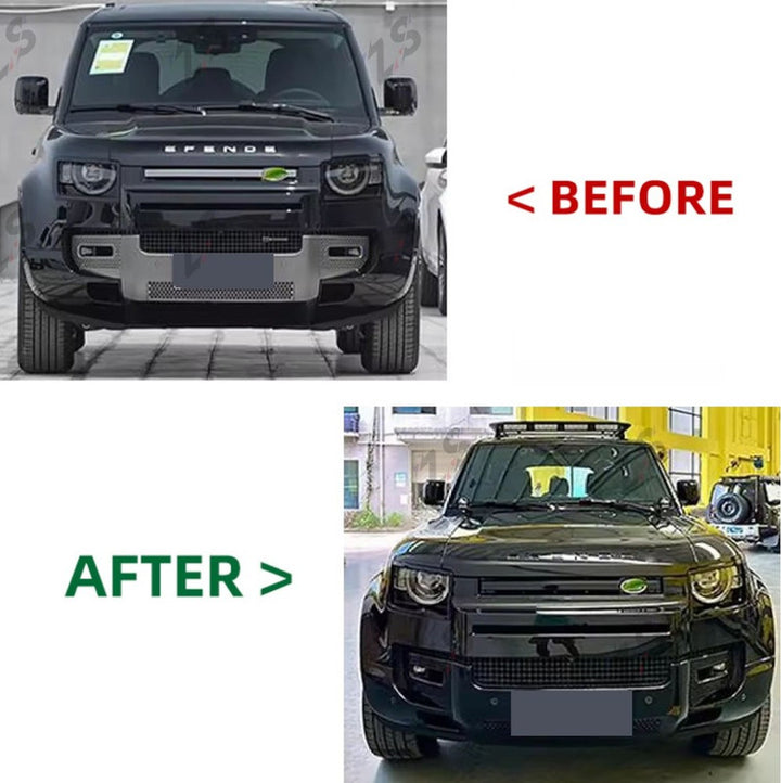 Car Craft Compatible With Range Land Rover Defender 90 110 130 L663 Lr129997 2020+ Facelift Convert Upgrade Bodykit Wheel Cover Skirts Splitter Exhaust Tips Spoiler Lip 007 Bodykit Black Edition - CAR CRAFT INDIA