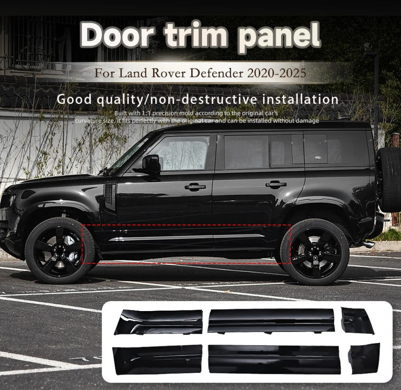 Car Craft Compatible With Range Land Rover Defender 110 L663 Lr129997 2020+ Black Knight Front And Back Side Skirt Door Protective Panel Surround Door Trim Panel Side Skirts Lip 4 Door - CAR CRAFT INDIA