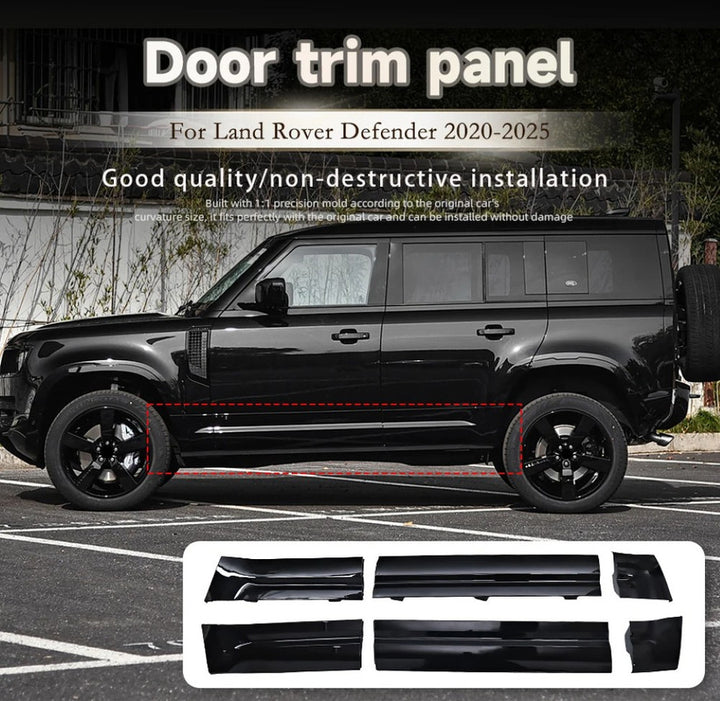 Car Craft Compatible With Range Land Rover Defender 110 L663 Lr129997 2020+ Black Knight Front And Back Side Skirt Door Protective Panel Surround Door Trim Panel Side Skirts Lip 4 Door - CAR CRAFT INDIA