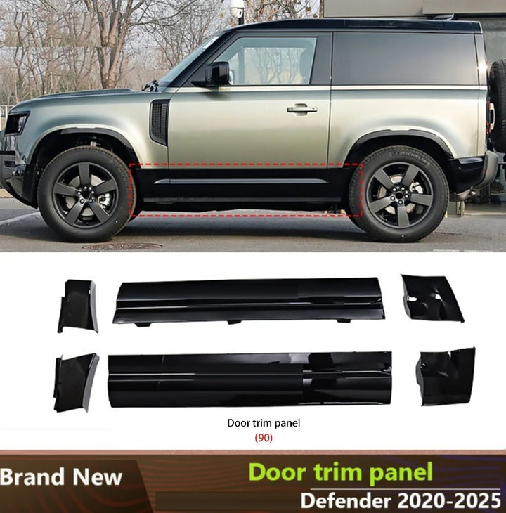 Car Craft Compatible With Range Land Rover Defender 90 L663 Lr129997 2020+ Black Knight Front And Back Side Skirt Door Protective Panel Surround Door Trim Panel Side Skirts Lip 2 Door - CAR CRAFT INDIA