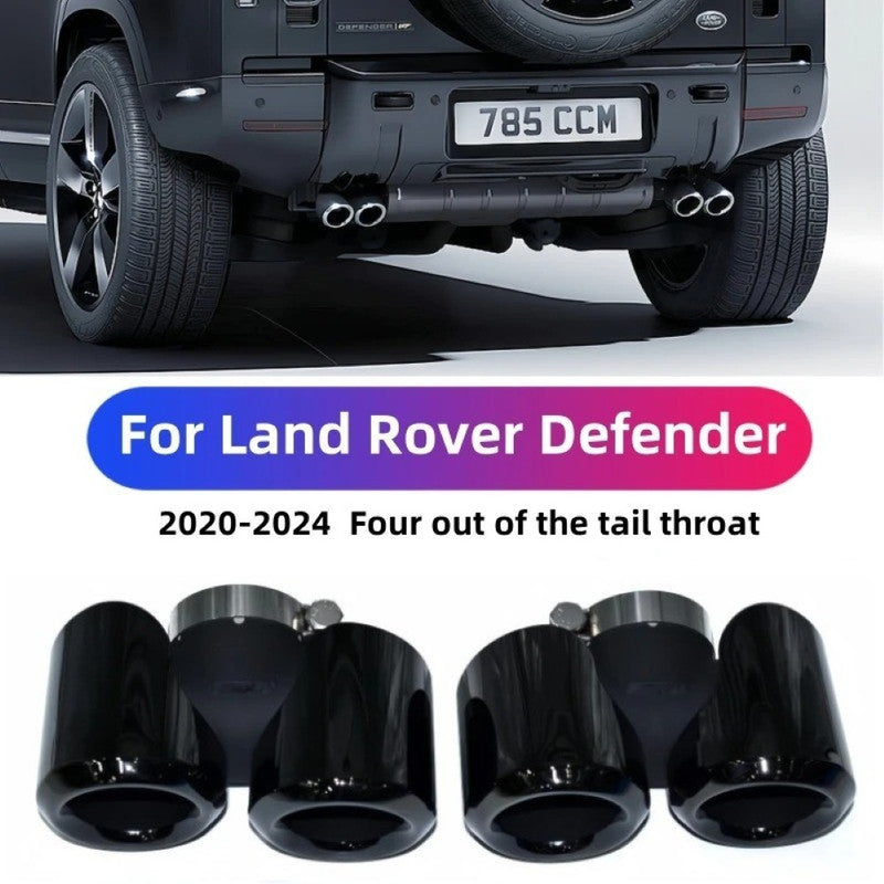 Car Craft Compatible With Range Land Rover Defender 90 110 130 L663 Lr129997 2020+ Car Exhaust Tip Tailpipe Stainless Steel Square Muffler Tip Nozzle Silensor 2.0 Round Black - CAR CRAFT INDIA