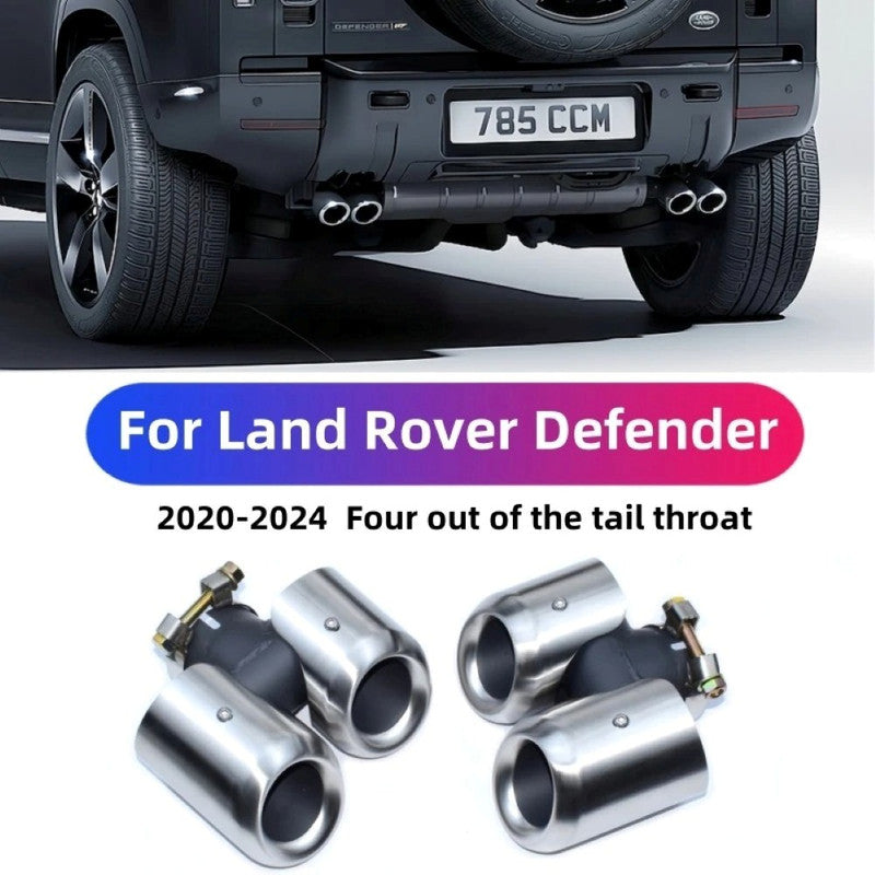 Car Craft Compatible With Range Land Rover Defender 90 110 130 L663 Lr129997 2020+ Car Exhaust Tip Tailpipe Stainless Steel Square Muffler Tip Nozzle Silensor 2.0 Round Chrome Silver - CAR CRAFT INDIA