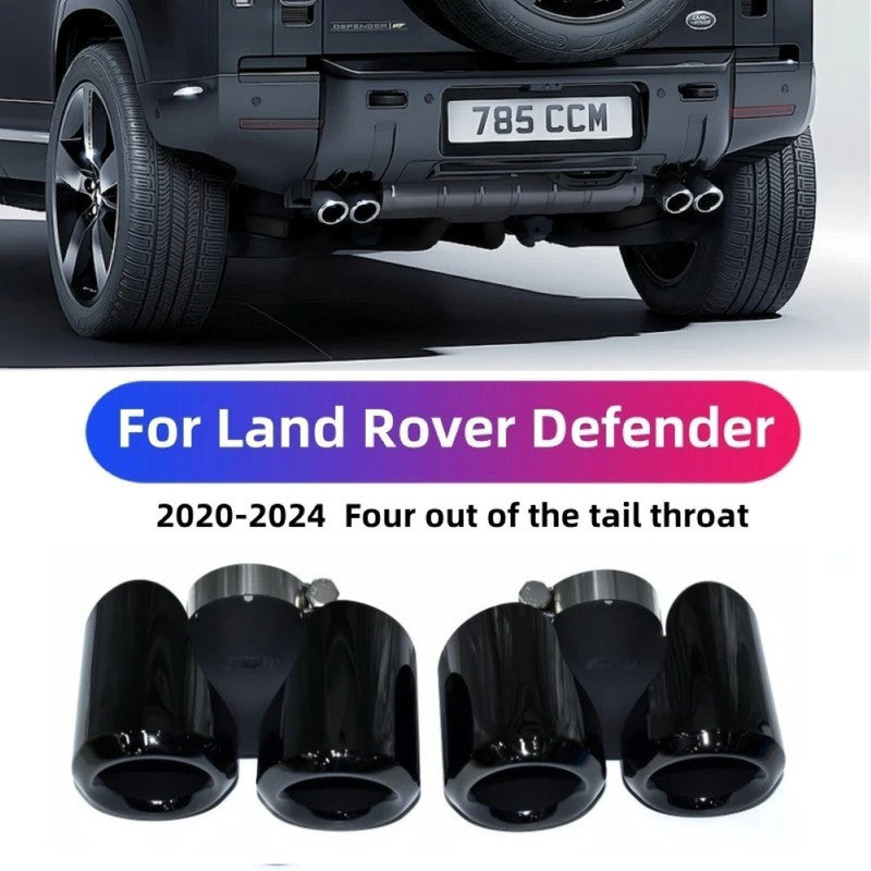 Car Craft Compatible With Range Land Rover Defender 90 110 130 L663 Lr129997 2020+ Car Exhaust Tip Tailpipe Stainless Steel Square Muffler Tip Nozzle Silensor 3.0 Round Black - CAR CRAFT INDIA