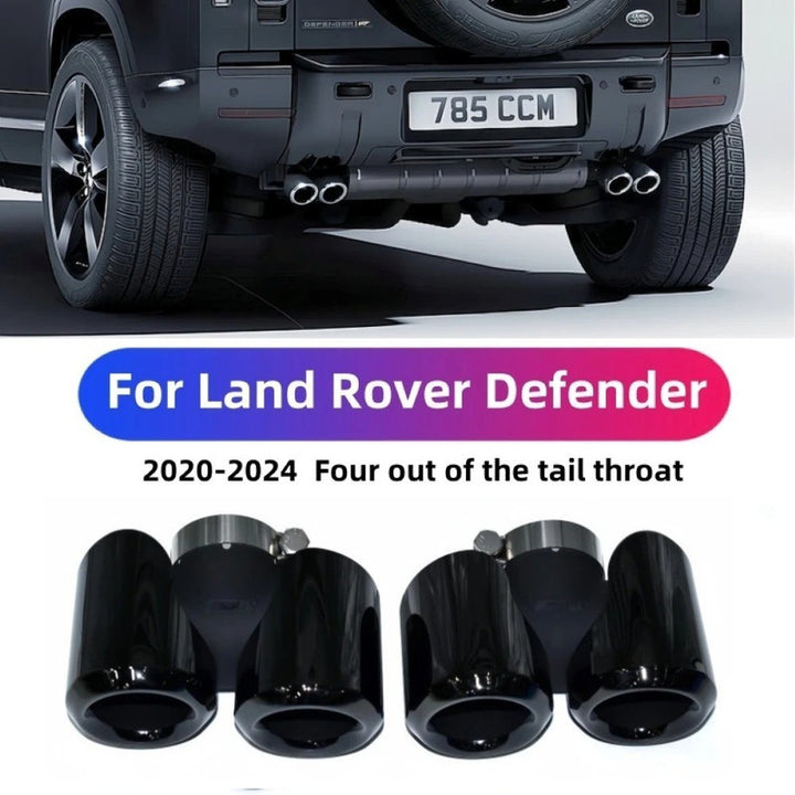 Car Craft Compatible With Range Land Rover Defender 90 110 130 L663 Lr129997 2020+ Car Exhaust Tip Tailpipe Stainless Steel Square Muffler Tip Nozzle Silensor 3.0 Round Black - CAR CRAFT INDIA