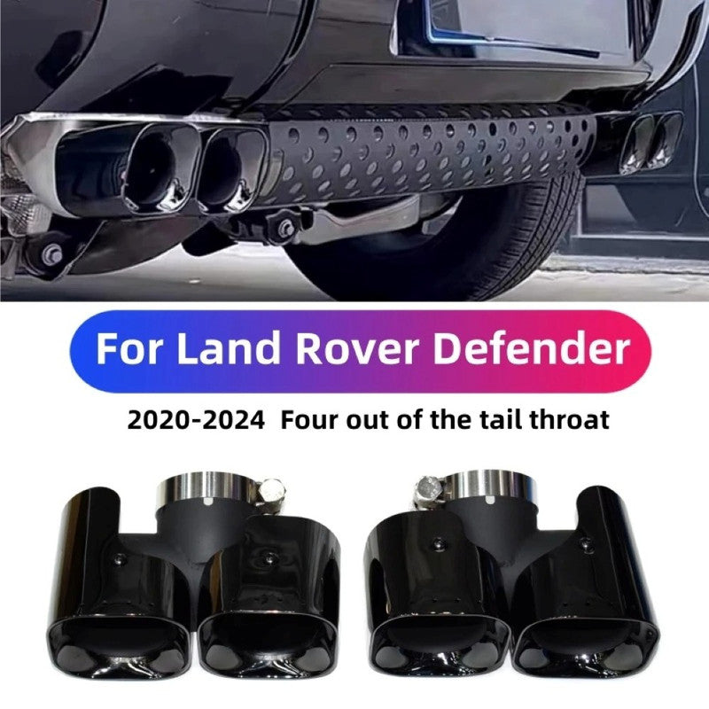Car Craft Compatible With Range Land Rover Defender 90 110 130 L663 Lr129997 2020+ Car Exhaust Tip Tailpipe Stainless Steel Square Muffler Tip Nozzle Silensor 2.0 Square Khan Style Black - CAR CRAFT INDIA