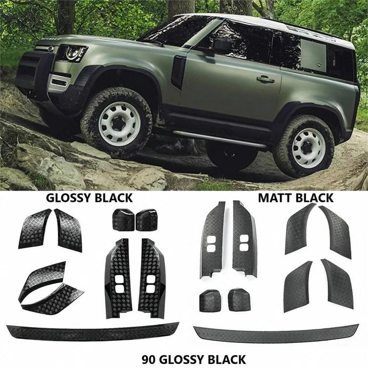 Car Craft Compatible With Range Land Rover Defender 90 L663 Lr129997 2020+ Side Moulding Body Kits Rear View Mirror Cover Front Rear Bumper Side Anti-scratch Protection Exterior Trim Glossy Black 90 - CAR CRAFT INDIA