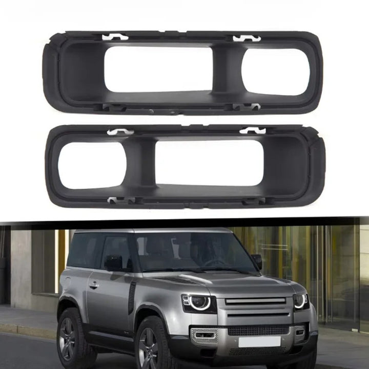 Car Craft Compatible With Range Land Rover Defender 90/110 L663 Lr129997 2020+ Front Bumper Fog Lamp Light Grill Cover Frame Trim Bracket - CAR CRAFT INDIA