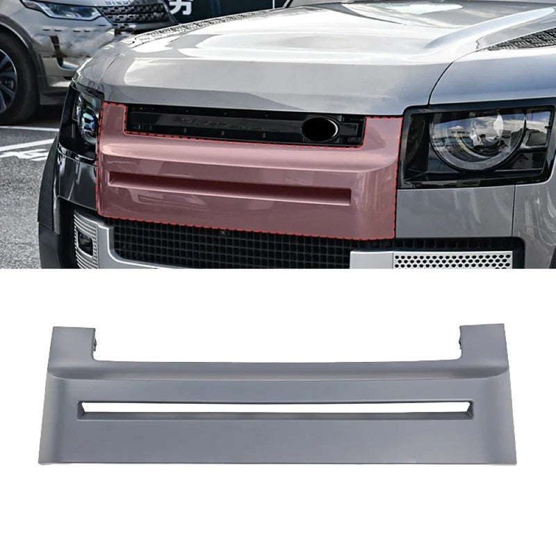 Car Craft Compatible With Range Land Rover Defender 90/110 L663 Lr129997 2020+ Front Bumper Show Grill Bracket Frame Glossy Black - CAR CRAFT INDIA