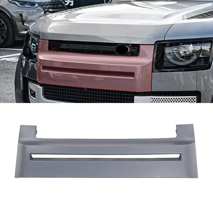 Car Craft Compatible With Range Land Rover Defender 90/110 L663 Lr129997 2020+ Front Bumper Show Grill Bracket Frame Glossy Black - CAR CRAFT INDIA