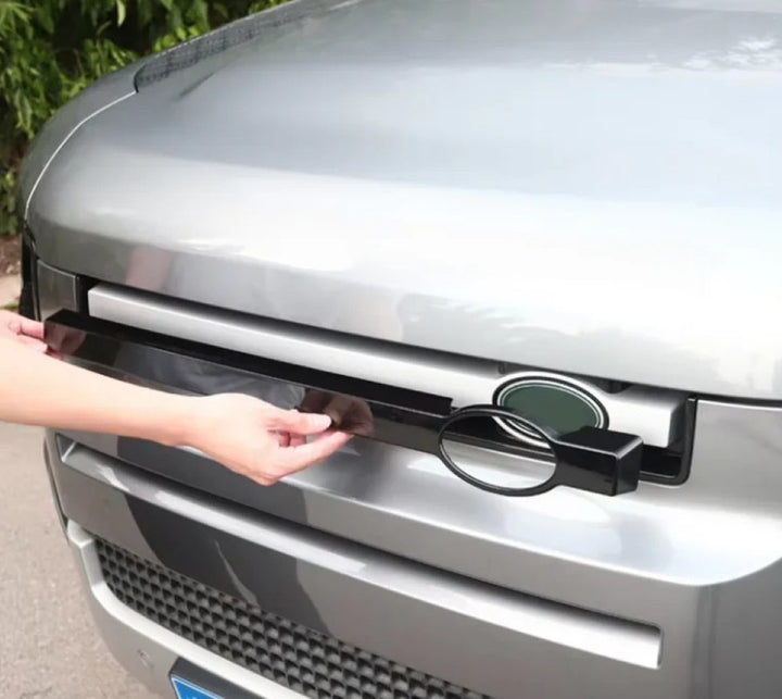 Car Craft Compatible With Range Land Rover Defender 90/110 L663 Lr129997 2020+ Front Bumper Show Grill Trim Rod Glossy Black - CAR CRAFT INDIA