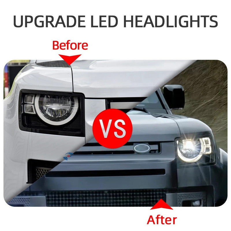 Car Craft Compatible With Range Land Rover Defender L663 Lr129997 2020+ Car Front Upgraded Head Light Lamp Xenon Headlight Retrofit Upgrade Modified Led Drl Hid - CAR CRAFT INDIA