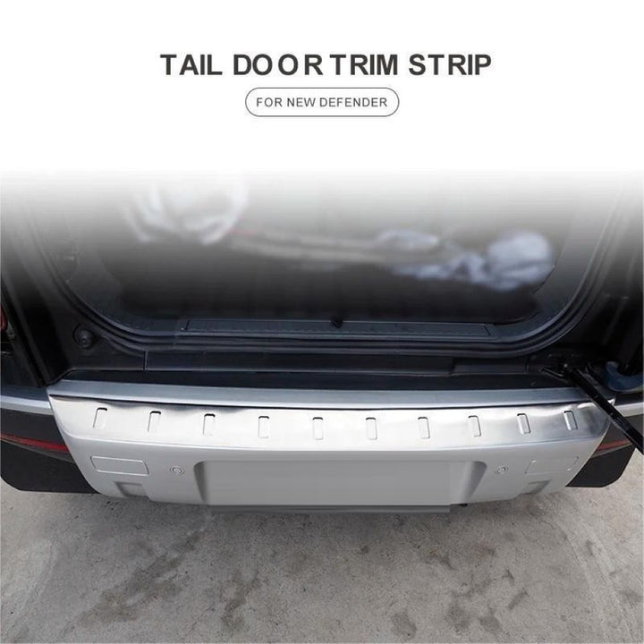 Car Craft Compatible With Range Land Rover Defender 90/110 L663 Lr129997 2020+ Rear Bumper Chrome Trim Strip Plate - CAR CRAFT INDIA