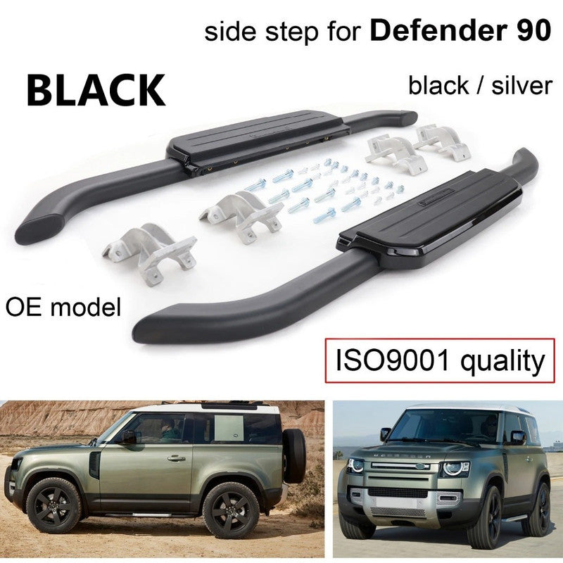 Car Craft Compatible With Range Land Rover Defender 90 L663 Lr129997 2020+ Non-slip Fixed Side Step Running Board Black 2 Door - CAR CRAFT INDIA