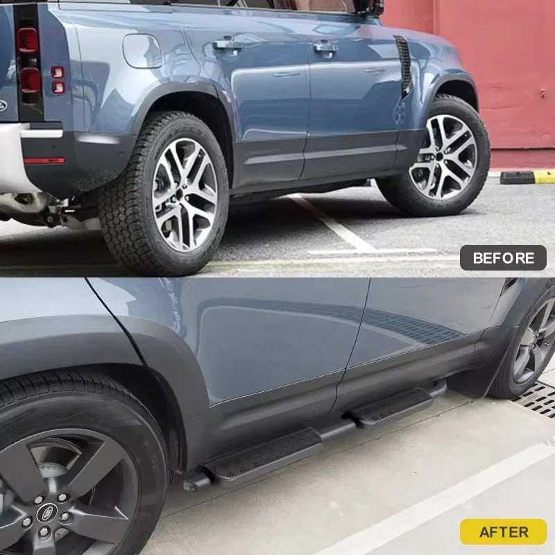 Car Craft Compatible With Range Land Rover Defender 110 L663 Lr129997 2020+ Non-slip Fixed Side Step Running Board Cheaquer Plate Style 2 Door - CAR CRAFT INDIA