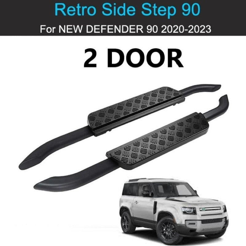 Car Craft Compatible With Range Land Rover Defender 90 L663 Lr129997 2020+ Non-slip Fixed Side Step Running Board Cheaquer Plate Style 4 Door - CAR CRAFT INDIA