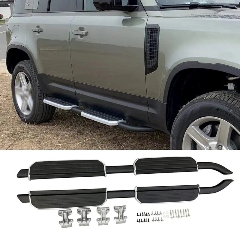 Car Craft Compatible With Range Land Rover Defender 110 L663 Lr129997 2020+ Non-slip Fixed Side Step Running Board Silver 4 Door - CAR CRAFT INDIA