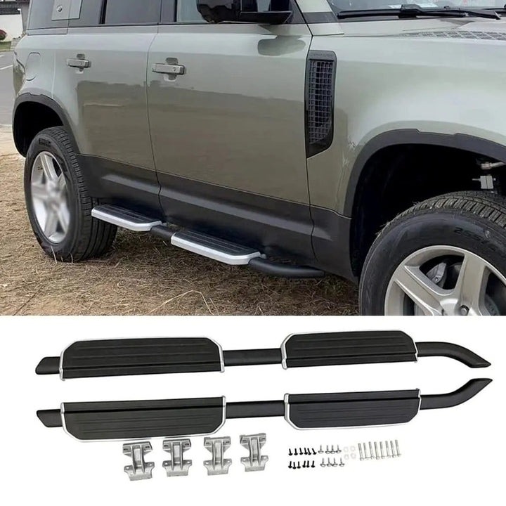 Car Craft Compatible With Range Land Rover Defender 110 L663 Lr129997 2020+ Non-slip Fixed Side Step Running Board Silver 4 Door - CAR CRAFT INDIA