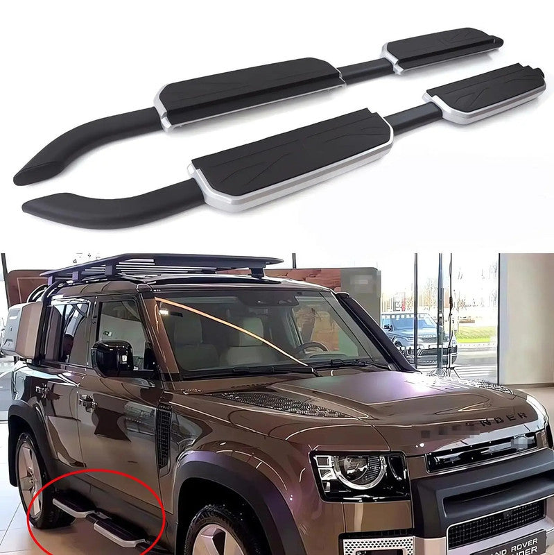 Car Craft Compatible With Range Land Rover Defender 110 L663 Lr129997 2020+ Non-slip Fixed Side Step Running Board Uk Flag 4 Door - CAR CRAFT INDIA