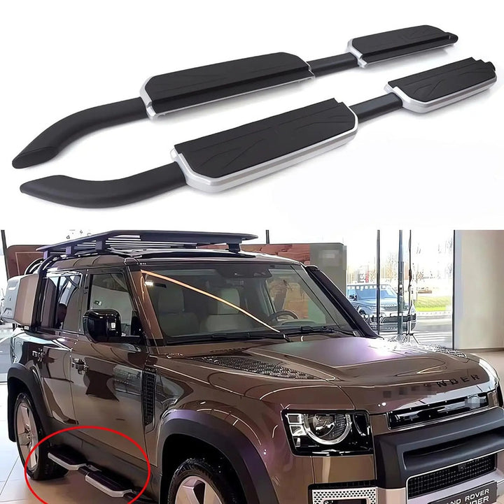 Car Craft Compatible With Range Land Rover Defender 110 L663 Lr129997 2020+ Non-slip Fixed Side Step Running Board Uk Flag 4 Door - CAR CRAFT INDIA