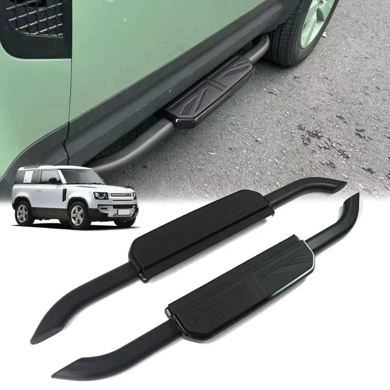 Car Craft Compatible With Range Land Rover Defender 90 L663 Lr129997 2020+ Non-slip Fixed Side Step Running Board Uk Flag 2 Door - CAR CRAFT INDIA