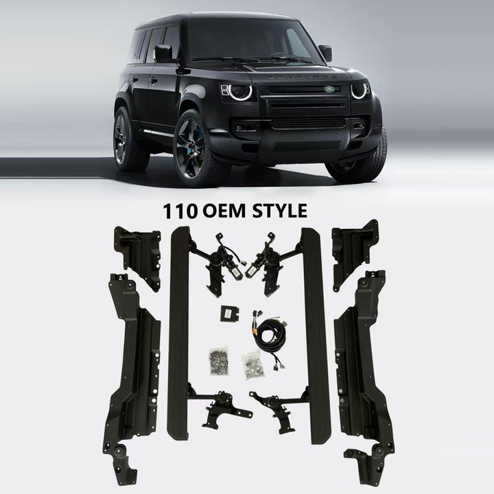 Car Craft Compatible With Land Range Rover Defender 110 L663 Lr129997 2020+ Automatic Deployable Electric Side Step Retractable Ladder Pedal Running Boards Side Step 4 Door OEM STYLE