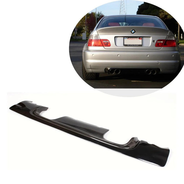 Car Craft Compatible With Bmw 3 Series E46 1998-2004 Rear M3 M Sport Bumper Lip Diffuser Skirts Real Carbon Fiber CC-8552