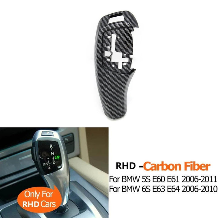 Car Craft Compatible With Bmw 5 Series E60 E61 2006-2011 6 Series E63 E64 2006-2010 Car Automatic Gear Shifter Knob Selector Shift Lever Cover Carbon Fiber 61319155449-1-2 CC-7812