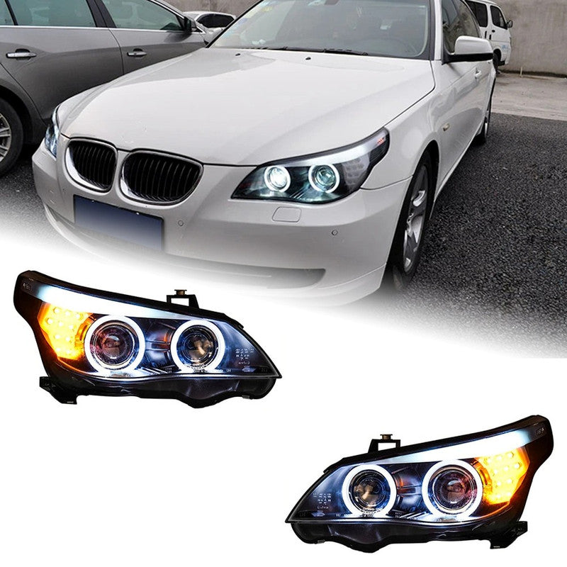 Car Craft Compatible With Bwm 5 Series E60 2007-2009 Car Front Upgraded Head Light Lamp Xenon Headlight Retrofit Upgrade Modified Led Drl Hid C