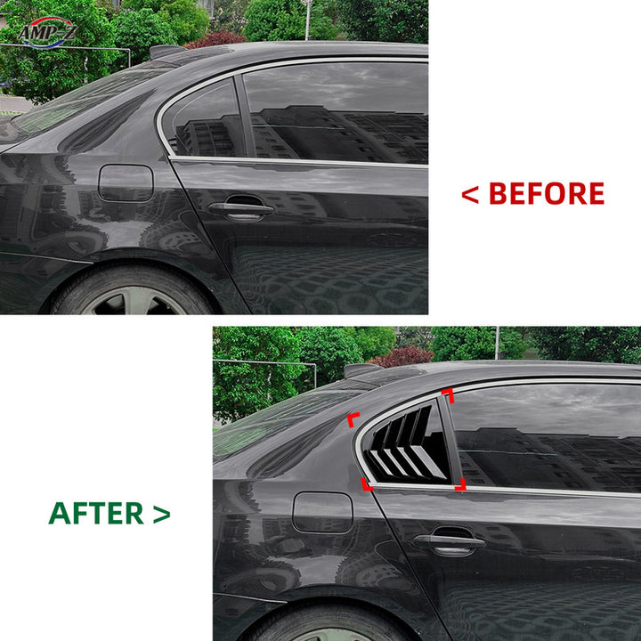 Car Craft Compatible With Bmw 5 Series E60 2004-2009 Rear Side Window Mirror Louver Spoiler Cover Carbon Fiber Look Zst-689 Cf