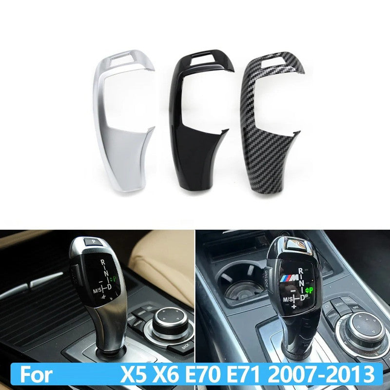 Car Craft Compatible With Bmw X5 E70 2007-2013 X6 E71 2007-2013 Car Gear Shift Knob Trim Cover 61319116588-2 Carbon Fiber Look - CAR CRAFT INDIA