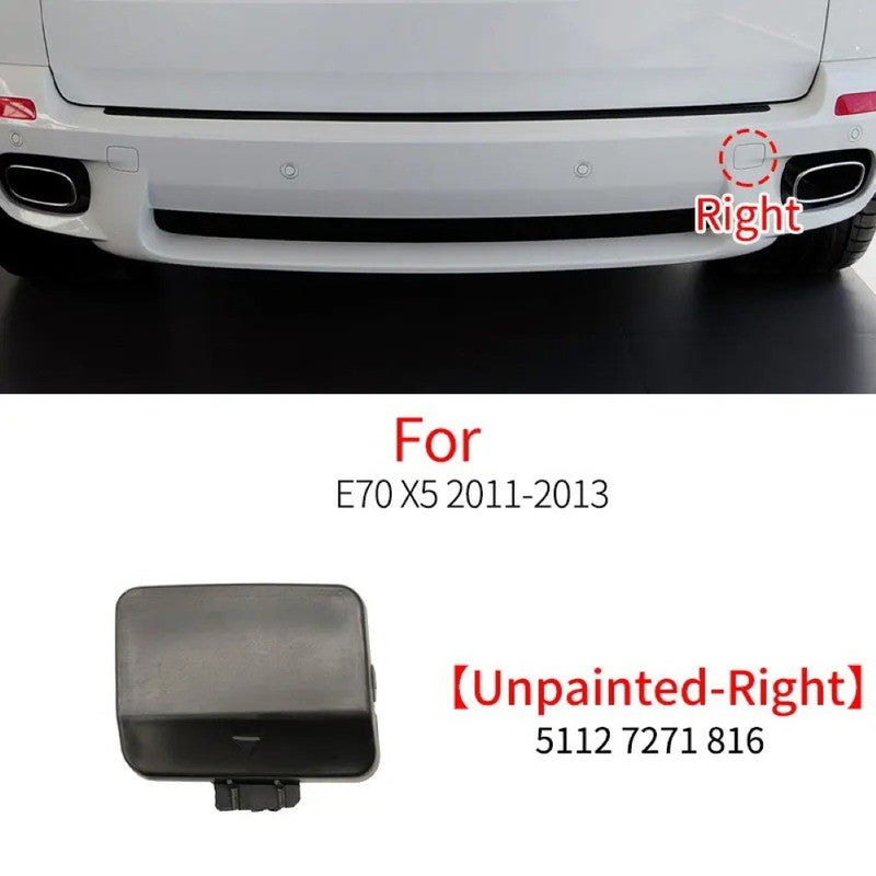 Car Craft Compatible With Bmw X5 E70 Lci 2011-2014 Rear Bumper Tow Hook Towing Tochan Trailer Cover 51127271816 Unpainted Right - CAR CRAFT INDIA