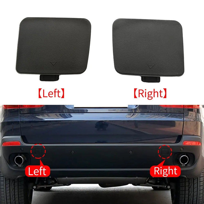 Car Craft Compatible With Bmw X5 E70 2006-2010 Rear Bumper Tow Hook Towing Tochan Trailer Cover 51127158447 Unpainted Left - CAR CRAFT INDIA