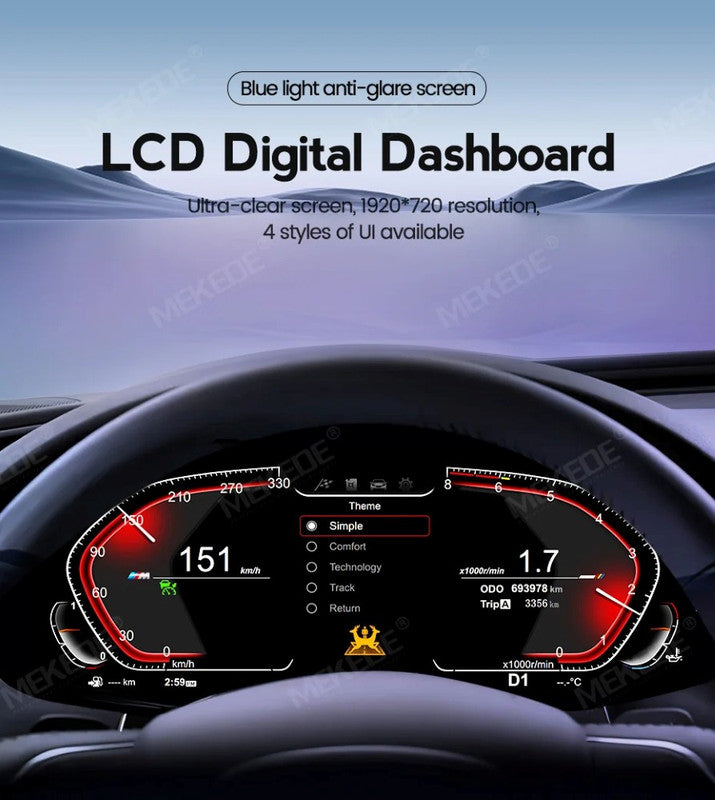 Car Craft Compatible With Bmw 3 Series E90 E91 E92 E93 2006-2012 Digital Lcd Dashboard Cluster Instrument Cockpit Voor Speedometer 12.3 Inch