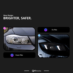 Car Craft Compatible With Bmw 3 Series E90 2008-2012 Car Front Upgraded Head Light Lamp Xenon Headlight Retrofit Upgrade Modified Led Drl Hid Laser Style For Xenon Car - CAR CRAFT INDIA